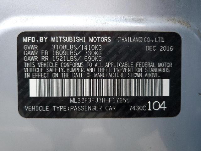 Photo 10 from auction – 2017 MITSUBISHI MIRAGE G4 with VIN ML32F3FJ3HHF17255
