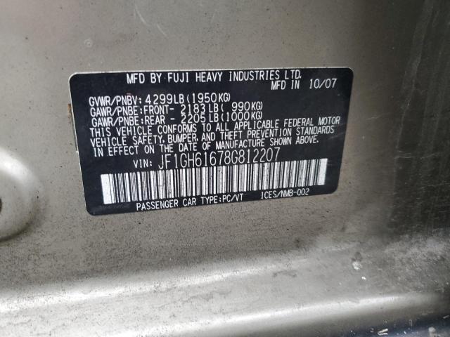 Photo 10 from auction – 2008 SUBARU IMPREZA 2. with VIN JF1GH61678G812207