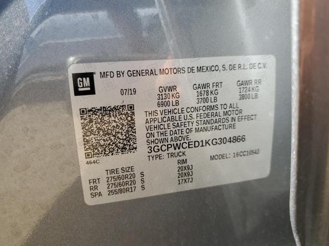 Photo 10 from auction – 2019 CHEVROLET SILVERADO with VIN 3GCPWCED1KG304866
