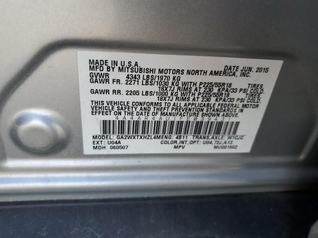 Photo 10 from auction – 2015 MITSUBISHI OUTLANDER with VIN 4A4AR4AU1FE039431