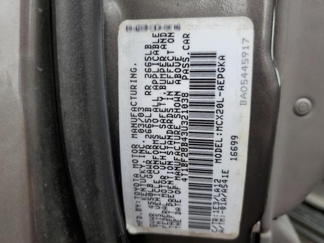 Photo 10 from auction – 2003 TOYOTA AVALON XL with VIN 4T1BF28B43U321038