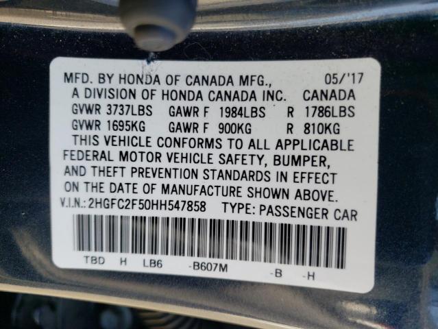 Photo 10 from auction – 2017 HONDA CIVIC LX with VIN 2HGFC2F50HH547858