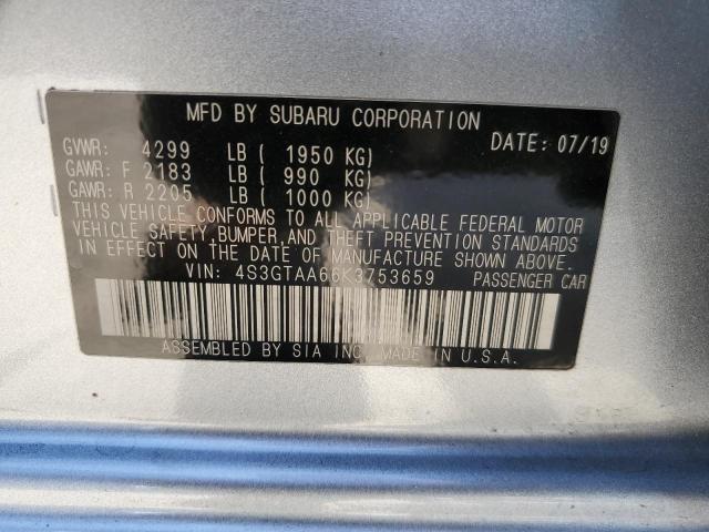 Photo 10 from auction – 2019 SUBARU IMPREZA with VIN 4S3GTAA66K3753659