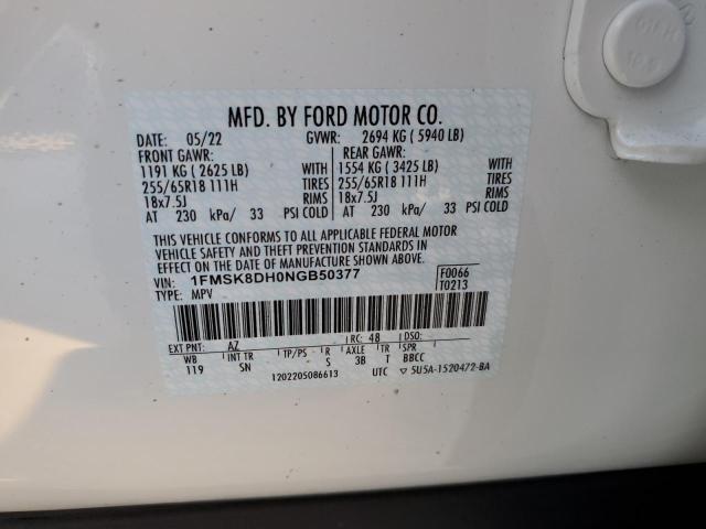 Photo 10 from auction – 2022 FORD EXPLORER X with VIN 1FMSK8DH0NGB50377