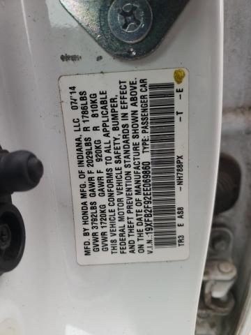 Photo 10 from auction – 2014 HONDA CIVIC EXL with VIN 19XFB2F92EE069860