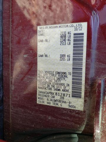 Photo 10 from auction – 2013 NISSAN MAXIMA S with VIN 1N4AA5AP9DC812871