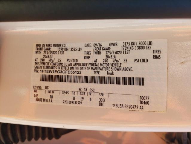 Photo 10 from auction – 2016 FORD F150 SUPER with VIN 1FTEW1EG3GFD55123
