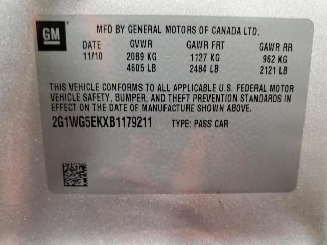 Photo 10 from auction – 2011 CHEVROLET IMPALA LT with VIN 2G1WG5EKXB1179211