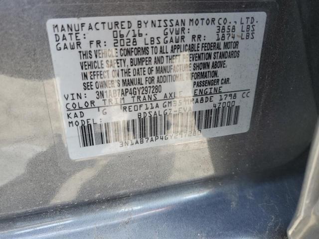Photo 10 from auction – 2016 NISSAN SENTRA S with VIN 3N1AB7AP4GY297280