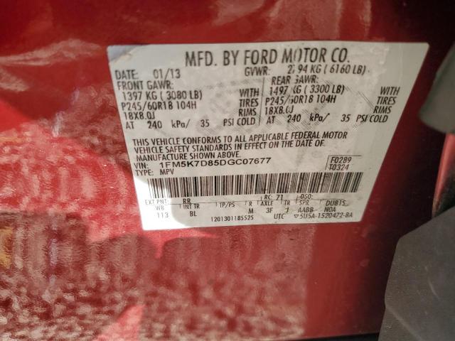 Photo 10 from auction – 2013 FORD EXPLORER X with VIN 1FM5K7D85DGC07677
