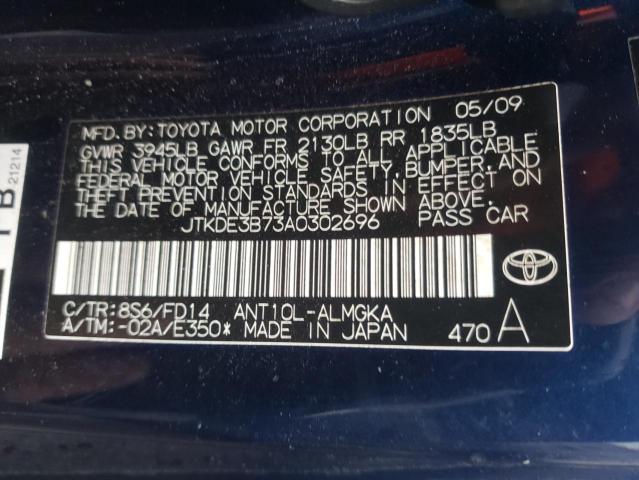 Photo 10 from auction – 2010 SCION TC with VIN JTKDE3B73A0302696