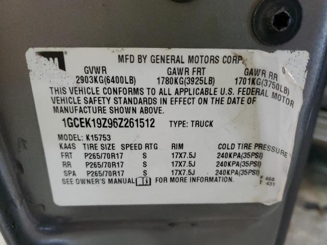 Photo 10 from auction – 2006 CHEVROLET SILVERADO with VIN 1GCEK19Z96Z261512
