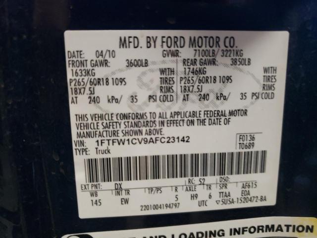 Photo 10 from auction – 2010 FORD F150 SUPER with VIN 1FTFW1CV9AFC23142