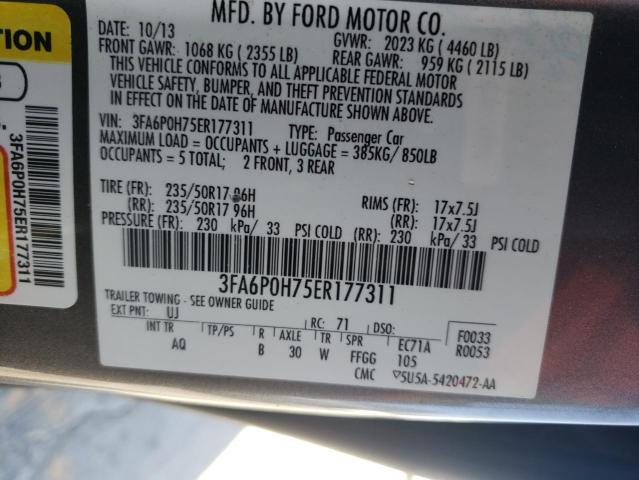 Photo 10 from auction – 2014 FORD FUSION SE with VIN 3FA6P0H75ER177311