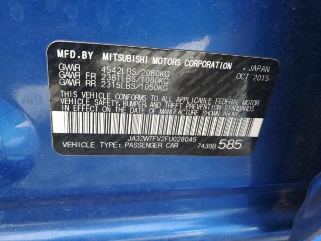 Photo 10 from auction – 2015 MITSUBISHI LANCER EVO with VIN JA32W7FV2FU028045