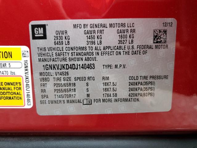 Photo 10 from auction – 2013 CHEVROLET TRAVERSE L with VIN 1GNKVJKD4DJ140463