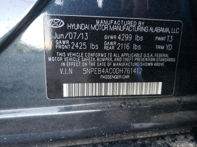 Photo 10 from auction – 2013 HYUNDAI SONATA GLS with VIN 5NPEB4AC0DH761412