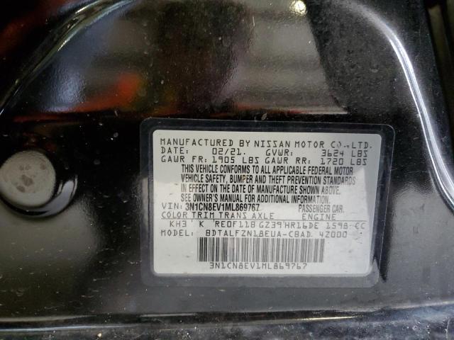 Photo 10 from auction – 2021 NISSAN VERSA SV with VIN 3N1CN8EV1ML869767