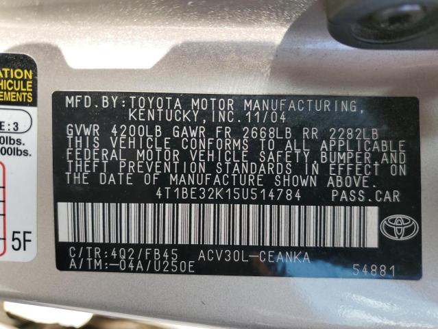 Photo 10 from auction – 2005 TOYOTA CAMRY LE with VIN 4T1BE32K15U514784