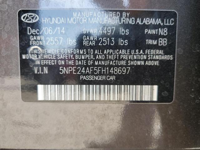 Photo 10 from auction – 2015 HYUNDAI SONATA SE with VIN 5NPE24AF5FH148697