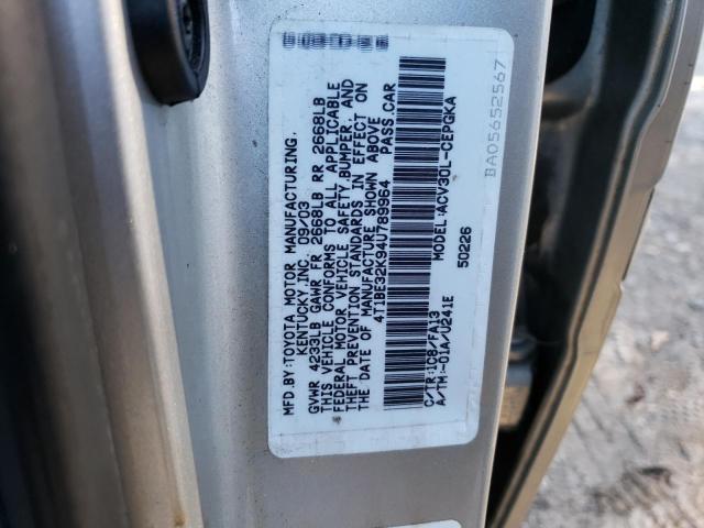 Photo 10 from auction – 2004 TOYOTA CAMRY LE with VIN 4T1BE32K94U789964