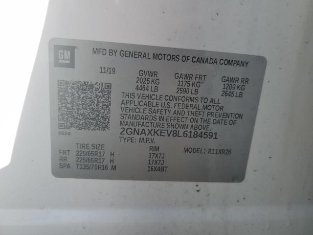 Photo 10 from auction – 2020 CHEVROLET EQUINOX LT with VIN 2GNAXKEV8L6184591