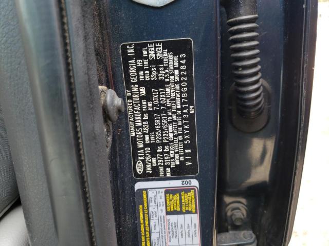 Photo 10 from auction – 2011 KIA SORENTO BA with VIN 5XYKT3A17BG022843