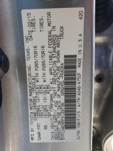 Photo 10 from auction – 2015 TOYOTA TACOMA DOU with VIN 5TFLU4EN5FX129736