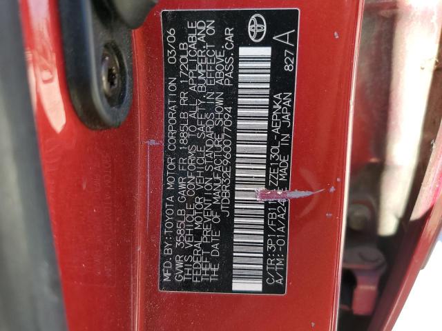 Photo 10 from auction – 2006 TOYOTA COROLLA CE with VIN JTDBR32E960077094