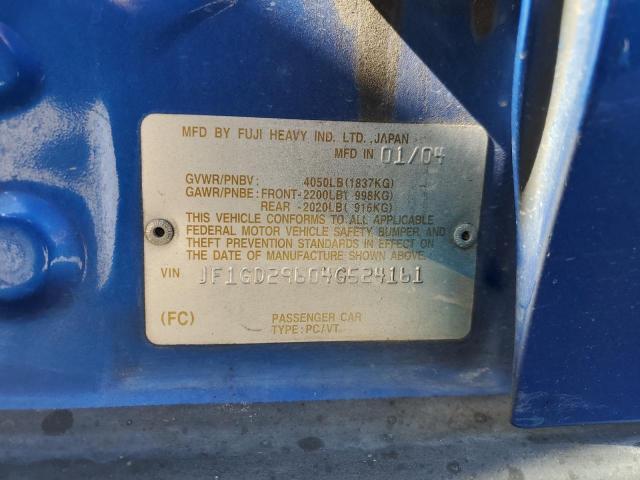 Photo 10 from auction – 2004 SUBARU IMPREZA WR with VIN JF1GD29604G524161