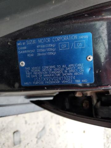 Photo 10 from auction – 2002 SUZUKI XL7 PLUS with VIN JS3TX92V024110274