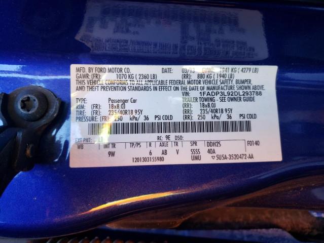 Photo 10 from auction – 2013 FORD FOCUS ST with VIN 1FADP3L92DL293788