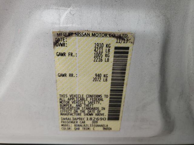 Photo 10 from auction – 2014 NISSAN ALTIMA 2.5 with VIN 1N4AL3AP9EC182690