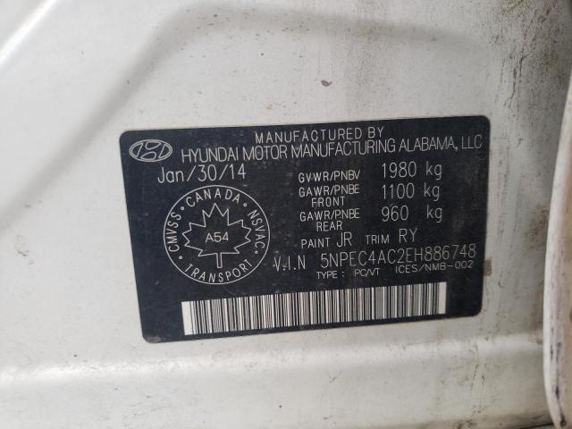 Photo 10 from auction – 2014 HYUNDAI SONATA SE with VIN 5NPEC4AC2EH886748