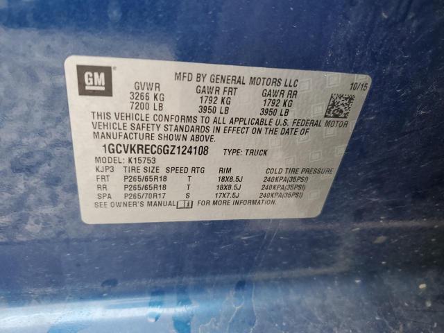 Photo 10 from auction – 2016 CHEVROLET SILVERADO with VIN 1GCVKREC6GZ124108