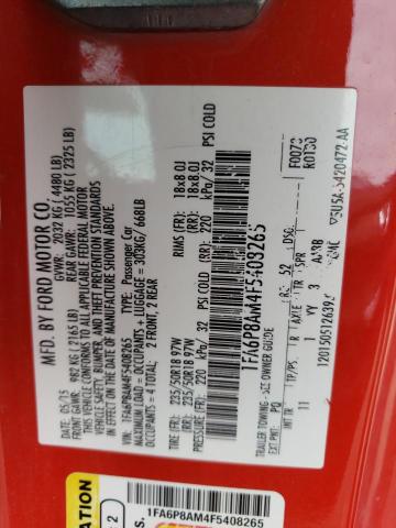 Photo 10 from auction – 2015 FORD MUSTANG with VIN 1FA6P8AM4F5408265