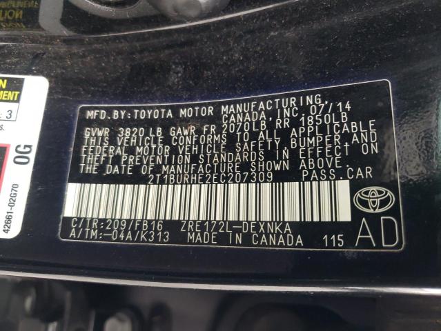 Photo 10 from auction – 2014 TOYOTA COROLLA L with VIN 2T1BURHE2EC207309