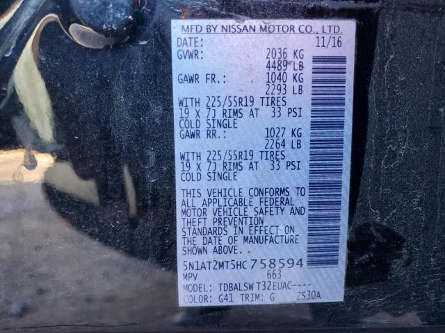 Photo 10 from auction – 2017 NISSAN ROGUE S with VIN 5N1AT2MT5HC758594