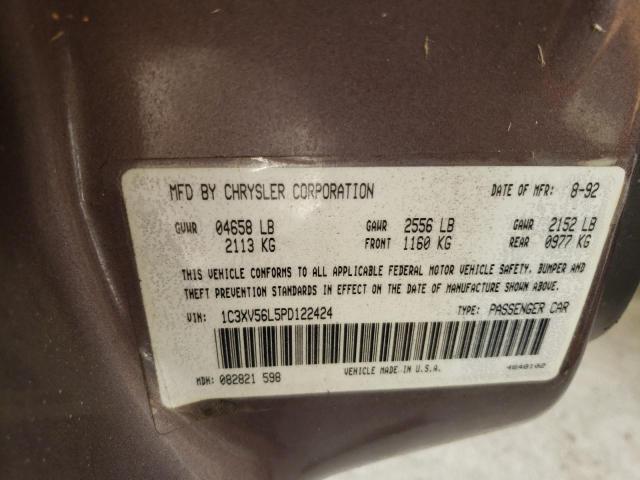 Photo 10 from auction – 1993 CHRYSLER IMPERIAL with VIN 1C3XV56L5PD122424