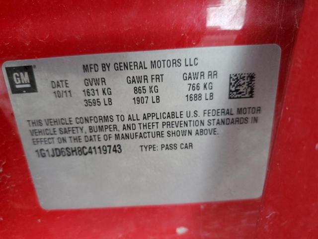 Photo 10 from auction – 2012 CHEVROLET SONIC LT with VIN 1G1JD6SH8C4119743