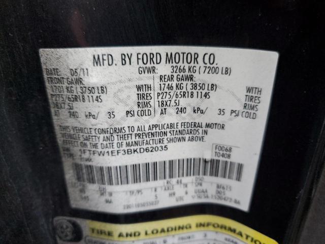 Photo 10 from auction – 2011 FORD F150 SUPER with VIN 1FTFW1EF3BKD62035