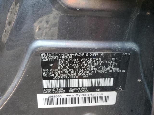 Photo 10 from auction – 2014 TOYOTA RAV4 LIMIT with VIN 2T3DFREV6EW128318