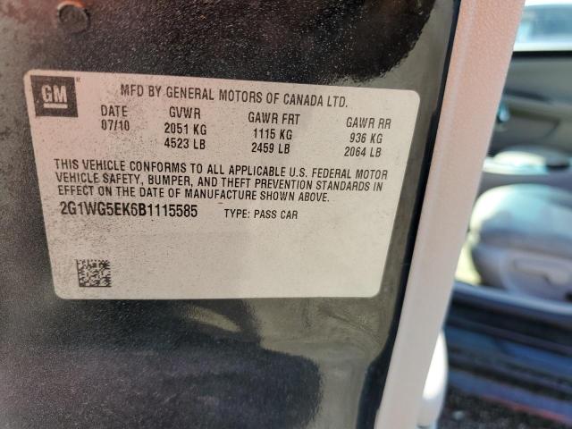 Photo 10 from auction – 2011 CHEVROLET IMPALA LT with VIN 2G1WG5EK6B1115585
