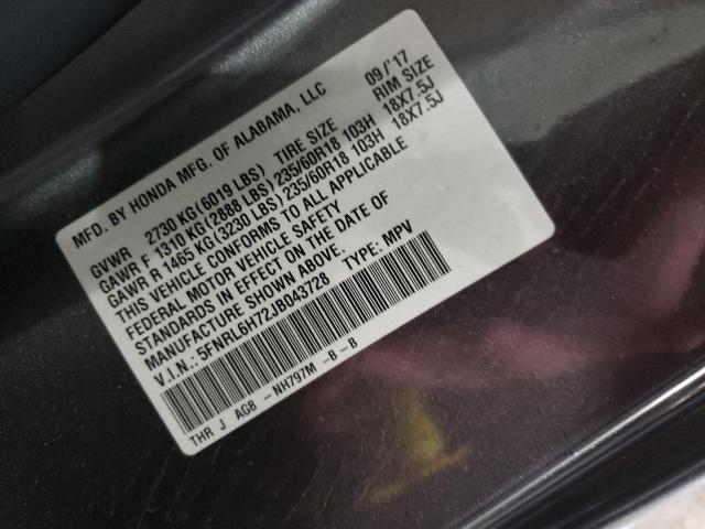 Photo 10 from auction – 2018 HONDA ODYSSEY EX with VIN 5FNRL6H72JB043728