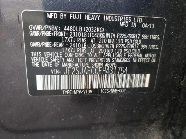 Photo 10 from auction – 2014 SUBARU FORESTER 2 with VIN JF2SJAEC0EH431754