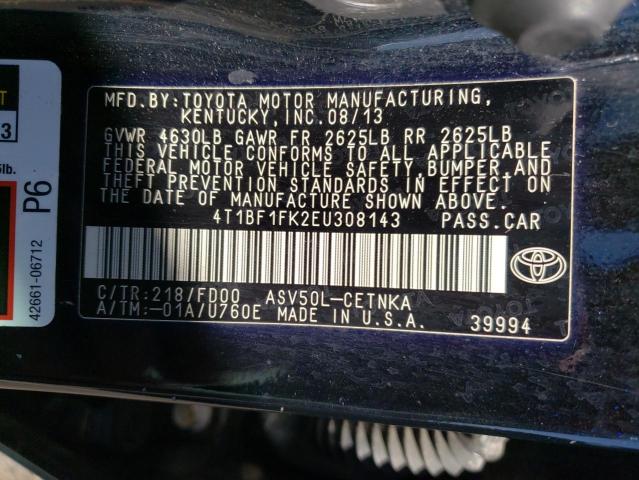 Photo 10 from auction – 2014 TOYOTA CAMRY L with VIN 4T1BF1FK2EU308143