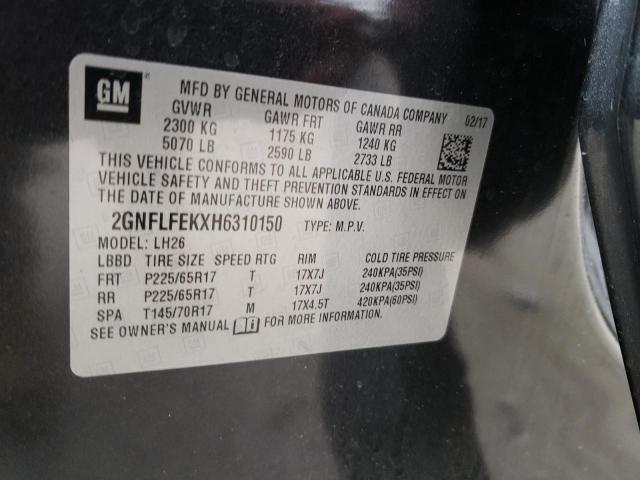 Photo 10 from auction – 2017 CHEVROLET EQUINOX LT with VIN 2GNFLFEKXH6310150