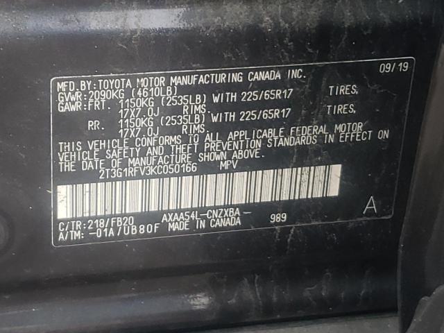Photo 10 from auction – 2019 TOYOTA RAV4 LE with VIN 2T3G1RFV3KC050166