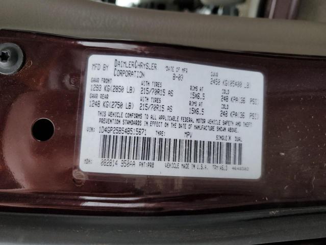Photo 10 from auction – 2004 DODGE CARAVAN SE with VIN 1D4GP25B54B515671