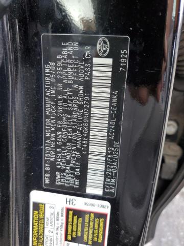 Photo 10 from auction – 2009 TOYOTA CAMRY BASE with VIN 4T4BE46K69R072791